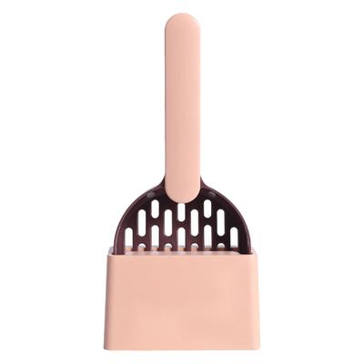 Kitty Litter Scoop Large Size ABS Portable Durable Cat Litter Sifter Scoop for Home Coffee Color