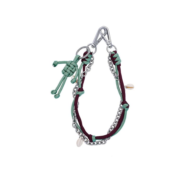 Fashion Leather Keychain Pendants Bags Chain Multi-functional Detachable Rope Woven Metal Chain Lanyard Bag Hanging Accessories