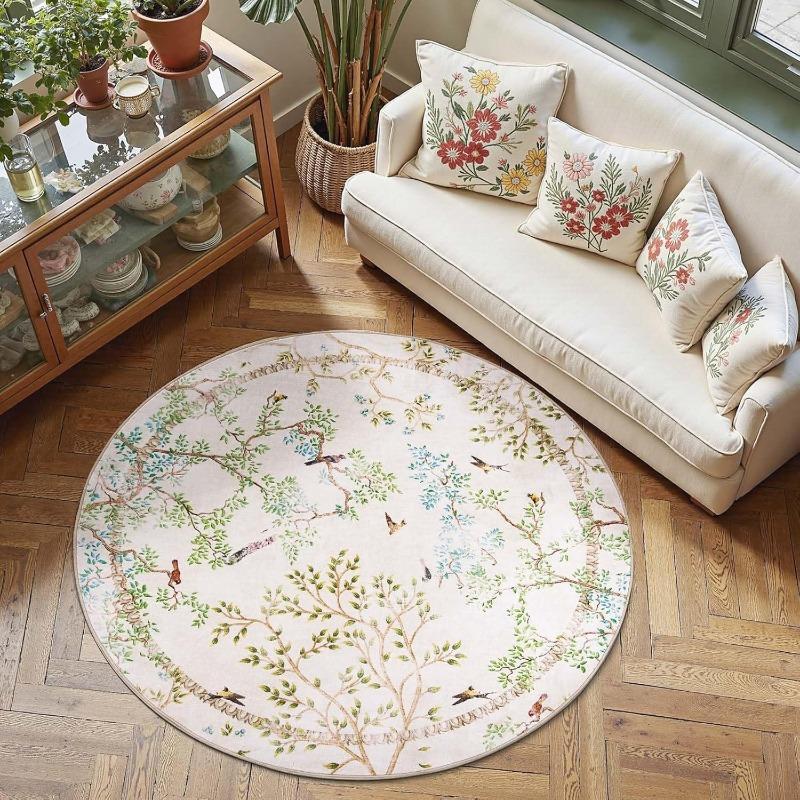 Natur Wald Thema Runder Teppich Täglich Heimdeko Rutschfester Saugfähiger Teppich Boho Stil Wohnzimmer Schlafzimmer Stil Dekor Fußmatte