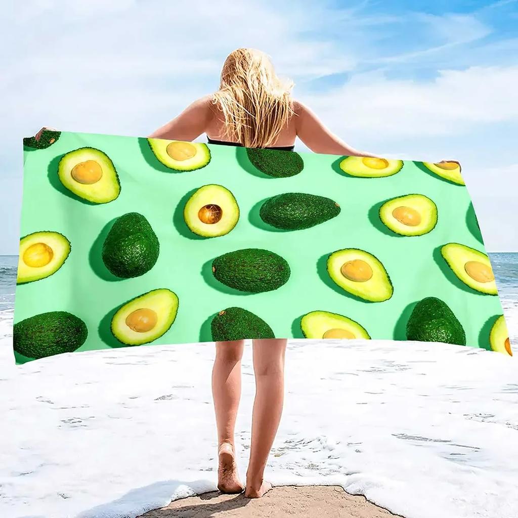 Avocado Beach Towels,Outdoors Pool Microfiber Towel Soft Fluffy and Super Absorbent Sand Free Quick Dry Lightweight Bath Towels