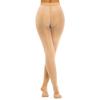 Women Sheer Pantyhose Zipper Crotch Design Stretchy See Through Tights Solid Color Elastic Waistband Leggings
