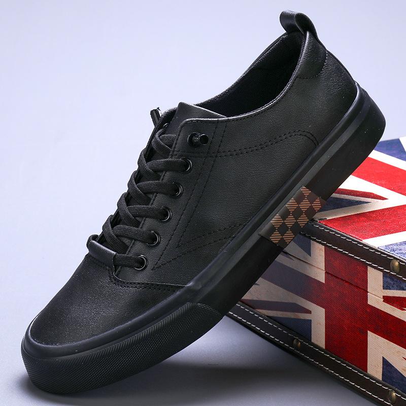 Men'S Shoes Men'S Casual Leather Shoes Light And Breathable Trend Wide Version Shoes One Pedal Board Shoes