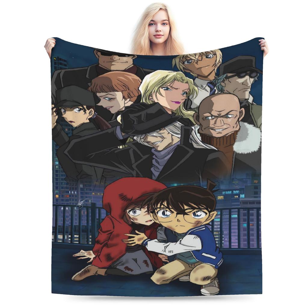 Super Warm Blanket Students Camping Conan Edogawa Throw Blanket Flannel Bedspread For Couch Bed Print Sofa Bed Cover
