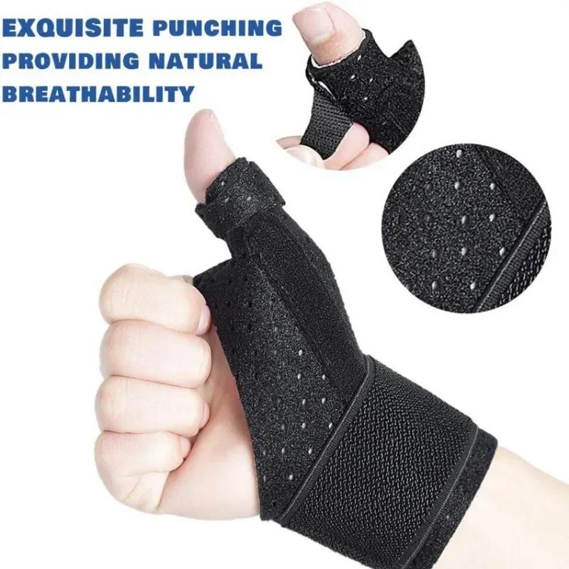 Universal Velcro Elastic Adjustable Wrist Guard Breathable Support Thumb Gloves for Pain Relief