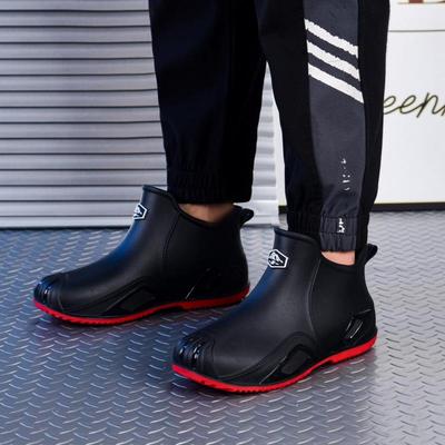 Bottes de Pluie Confortables Imperméables Antidérapantes pour Homme Printemps/Été - Tube Court, Semelle Épaisse, Idéales pour le Travail en Cuisine et la Pêche