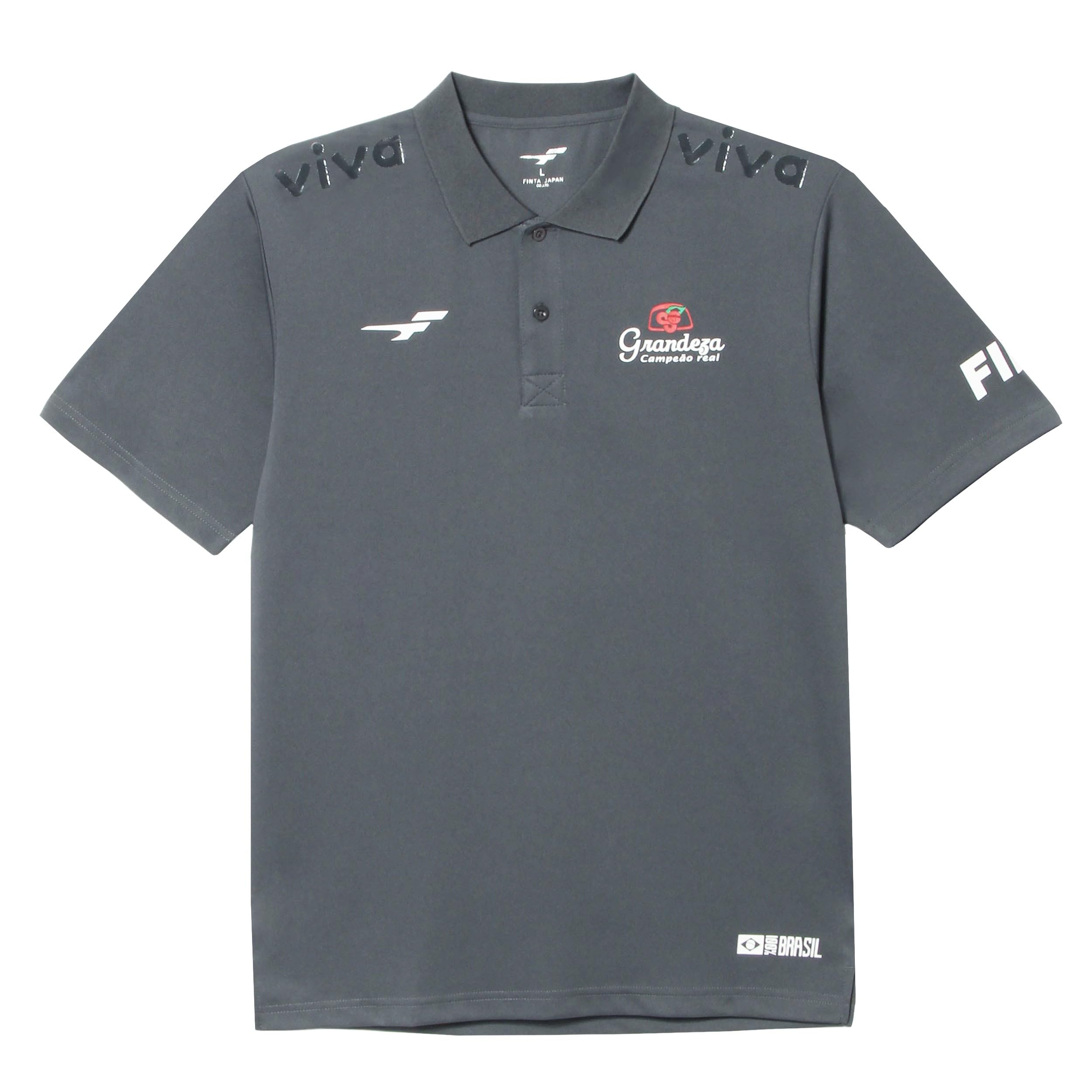 

FINTA Soccer Futsal Short Sleeve Dry Polo Shirt FTE0013 Men s ((0200) Gray, M)