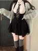 Dress Set for Top and Landmine Long or Short White Ribbon and Suspender School Harajuku Fall Photo [SDSXZWG] Mass-Produced Women, Bottoms, Tie, Style,