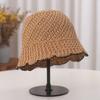 Chic Round Top Wide Brim Fisherman Hat Women Sun Hat Korean Hollow Out Breathable