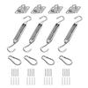 44 Pcs Shade Sail Hardware Kit for Four-Corner Sun Shades Outdoor Patio Canopy Accessories Set
