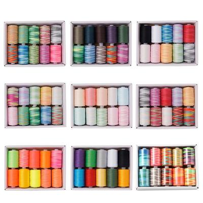 Conjunto de Linha de Costura de Poliéster Arco-Íris - Carretéis Pequenos Multicoloridos para Costura à Mão e Uso Doméstico