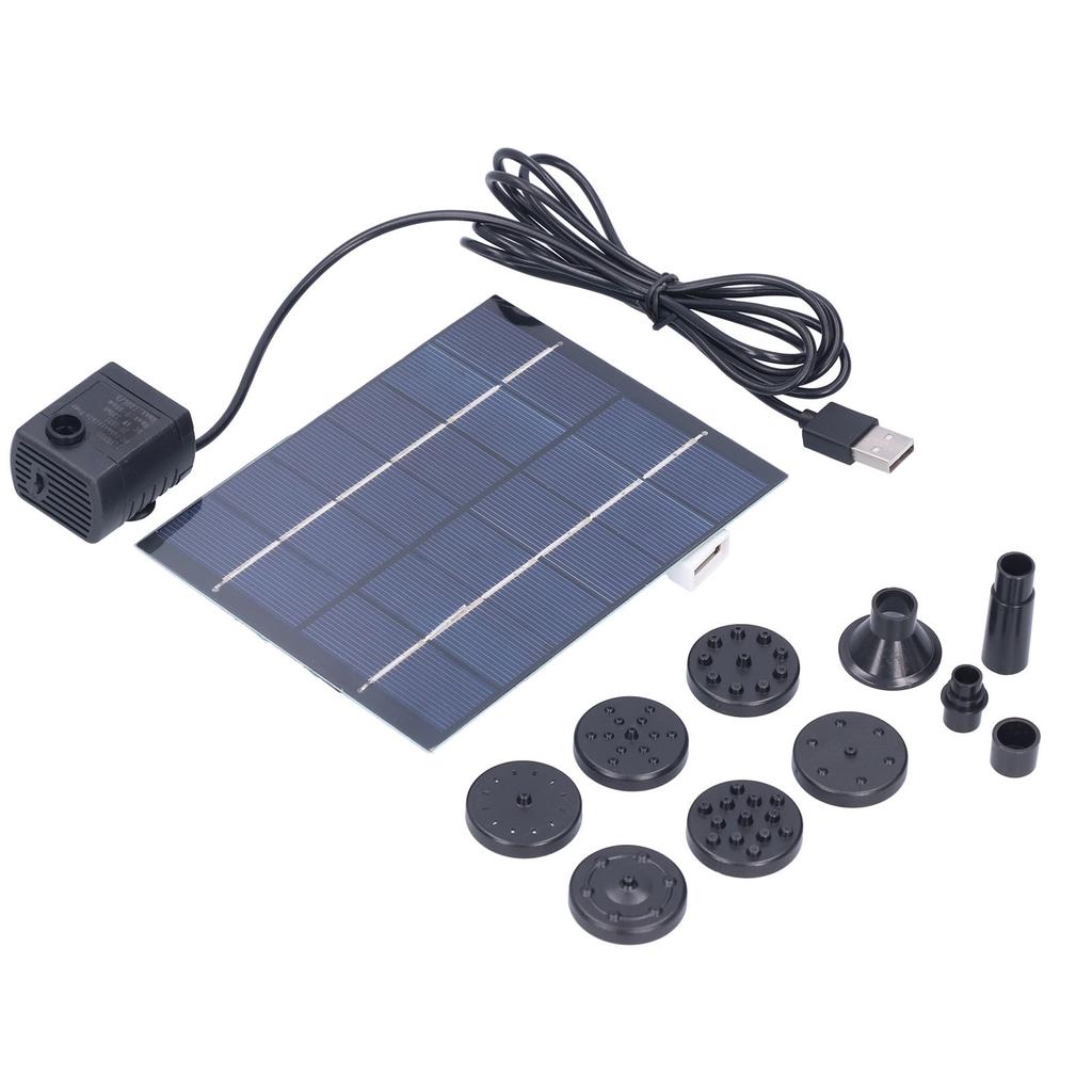 2W Solar Fountain with Panel Water Pump Solar Panel Kit for Outdoor Landscape Pond Decor