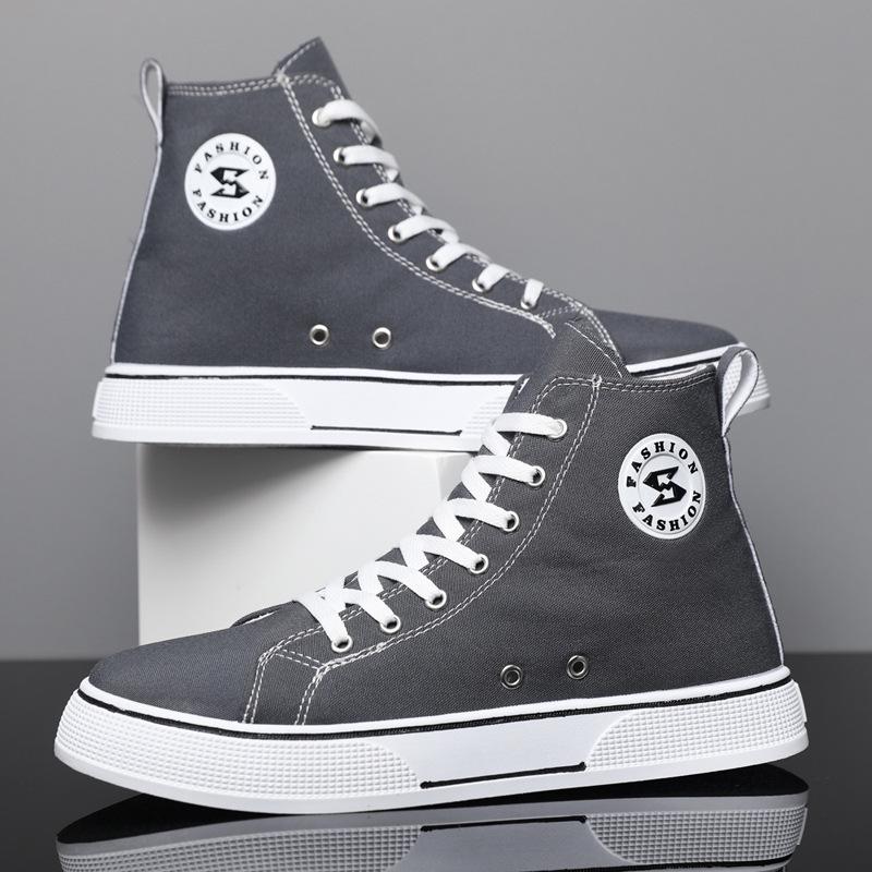 Men's Harajuku-Style High-Top Canvas Shoes: Trendy, Comfortable Casual Footwear for Teenagers and Students