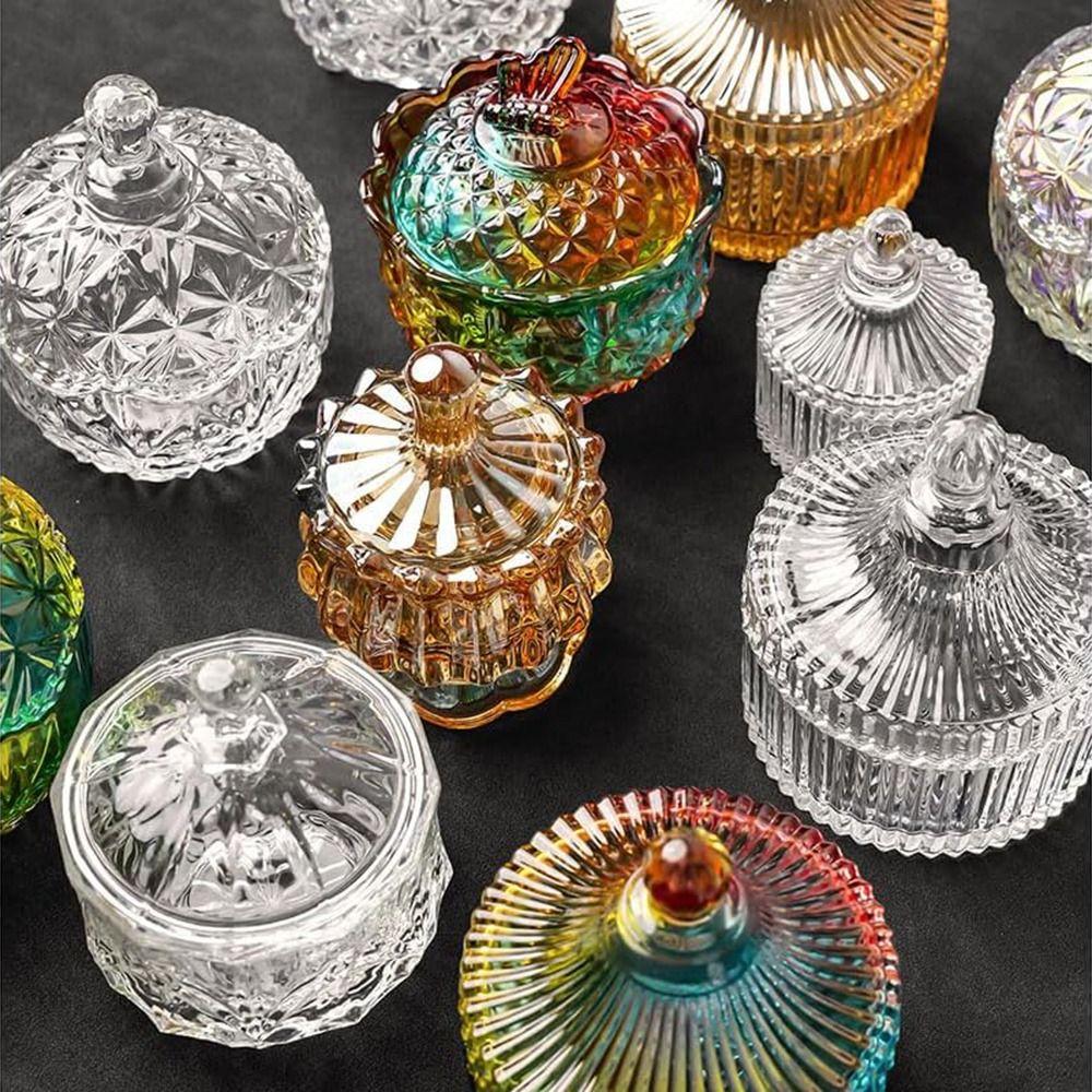 Lid Candy Container Crystal Cleansing Glass Jewelry Box Crystals Degaussing Bowl  Room Decoration
