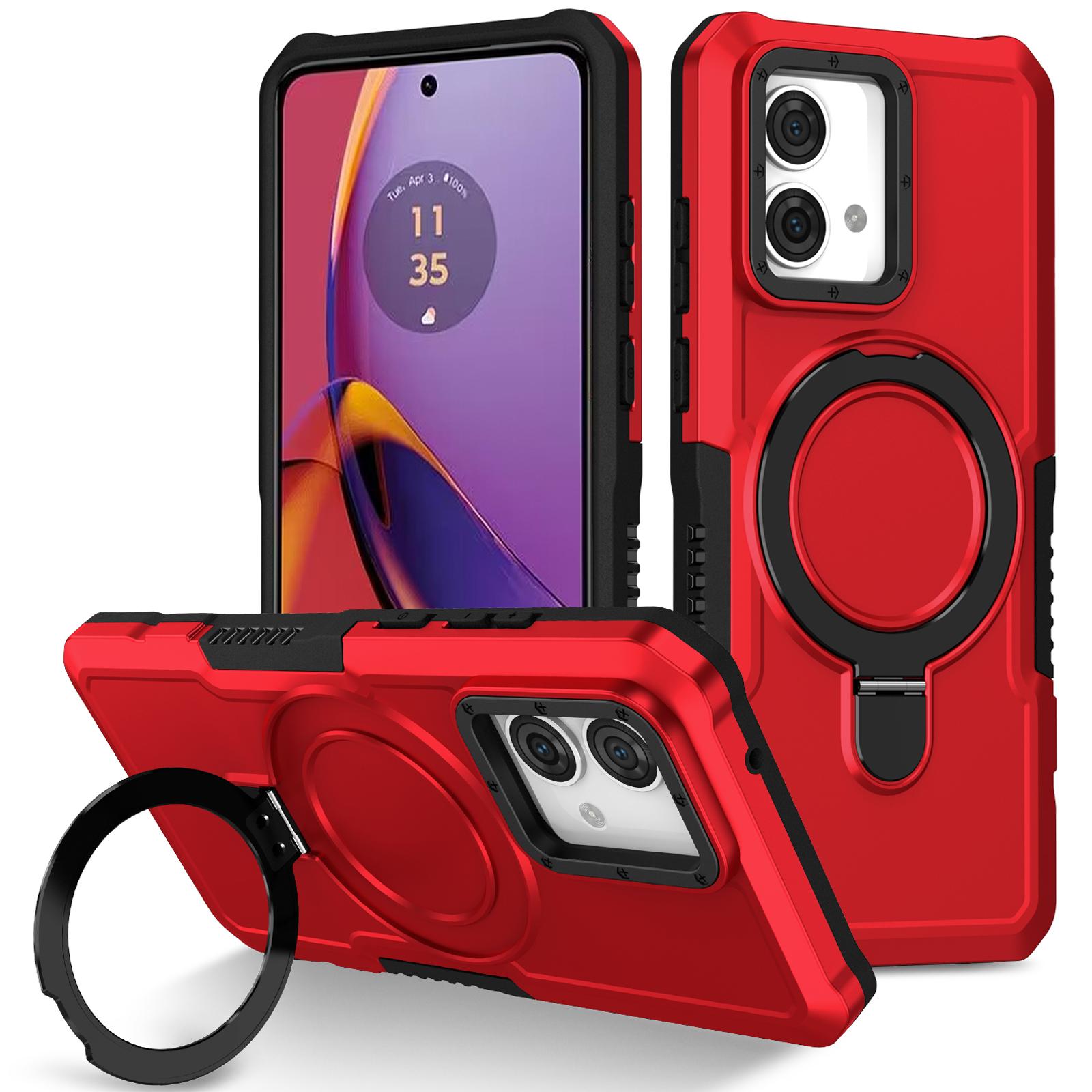 

Чехол для Motorola Moto G84 5G TPU+PC Двухслойная подставка Чехол для телефона Red
