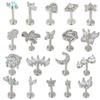 1 Adet Çiçek Tragus Piercing Küpe Ucu İçten Dişli 316L Cerrahi Çelik Takı