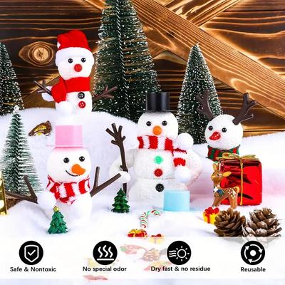 Kit de bricolage 12 bonhommes de neige - Bonhommes de neige en argile pour garnir les bas de Noël, décorations d'arbre, décorations festives de fêtes