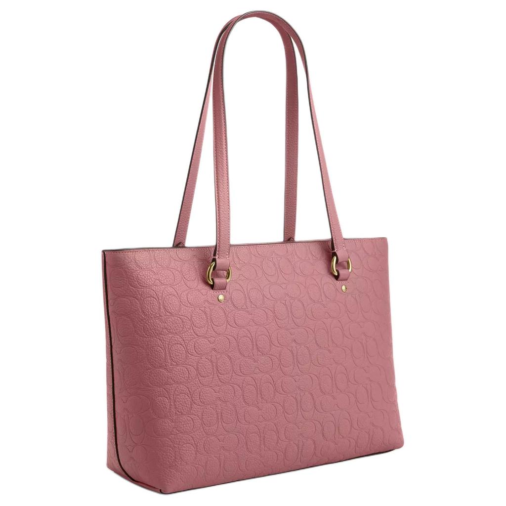 Coach Stazione 35 Chiusura con Cerniera Borsa Tote in Tela Firmata Borsa da Shopping Raffinata Borsa a Tracolla in Pelle a Grana Sottile Grande Borsa Tote da Donna Rosa CDL99-IMPEO