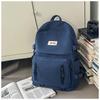 School Bag New High Value Solid Color Simple Backpack Junior High School Students Light Travel Spring Outing Large Capacity Backpack