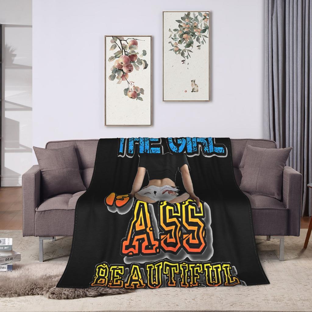 Warm Soft Blanket Travel The Girl Is Beautiful Ass Sexy  Throw Blanket  Flannel Bedspread For Home Decor Pattern Sofa Bed Cover