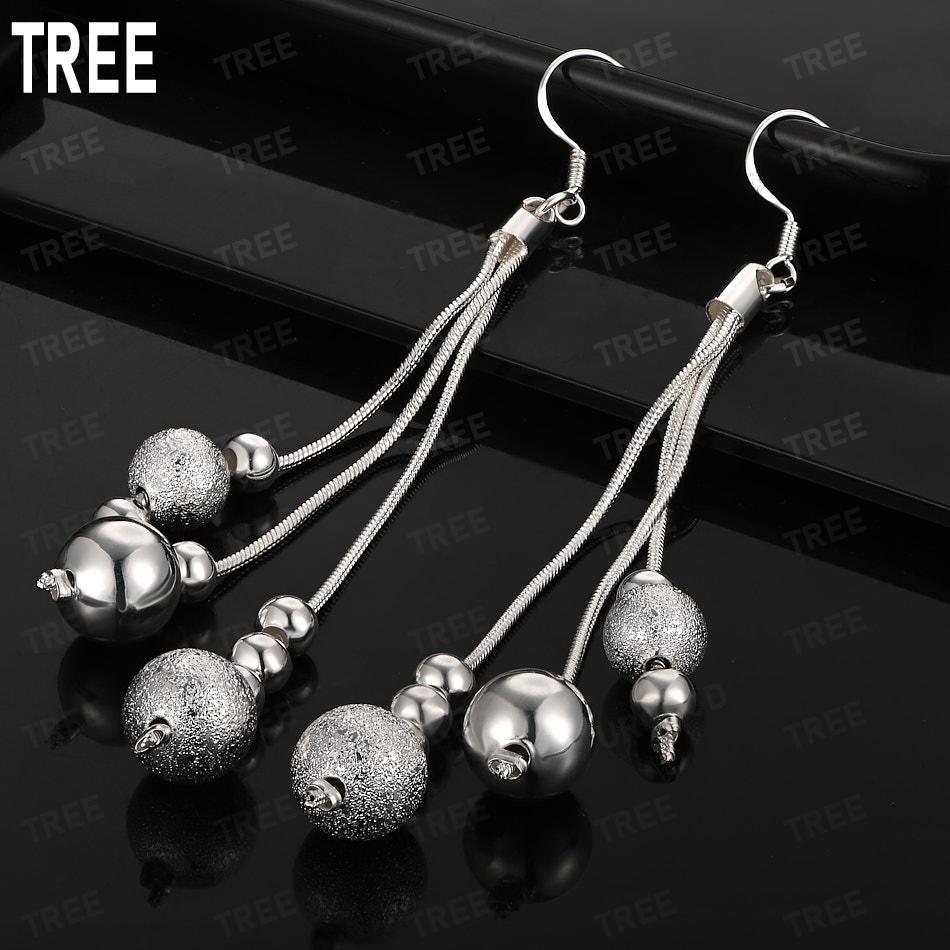 925 Sterling Silver Exquisite Mixed Beads Pendant Earrings-Fashion Gift Jewelry