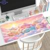 Cute Pastel Cloud Bear Large Gaming Mouse Pad Non Slip Stitched Desk Mat For Pc Laptop Office Kawaii Home Desk Accessory