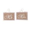 Mr. & Mrs Chair Banner Set Lace Burlap Romantic Bride Groom Wedding Party Decoration