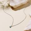 Jbans Classic Minimal Turquoise Pendant Slim Chain Necklace (C2601-An989_Sv)