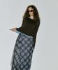 Assenti Check Wrap Long Skirt_Black