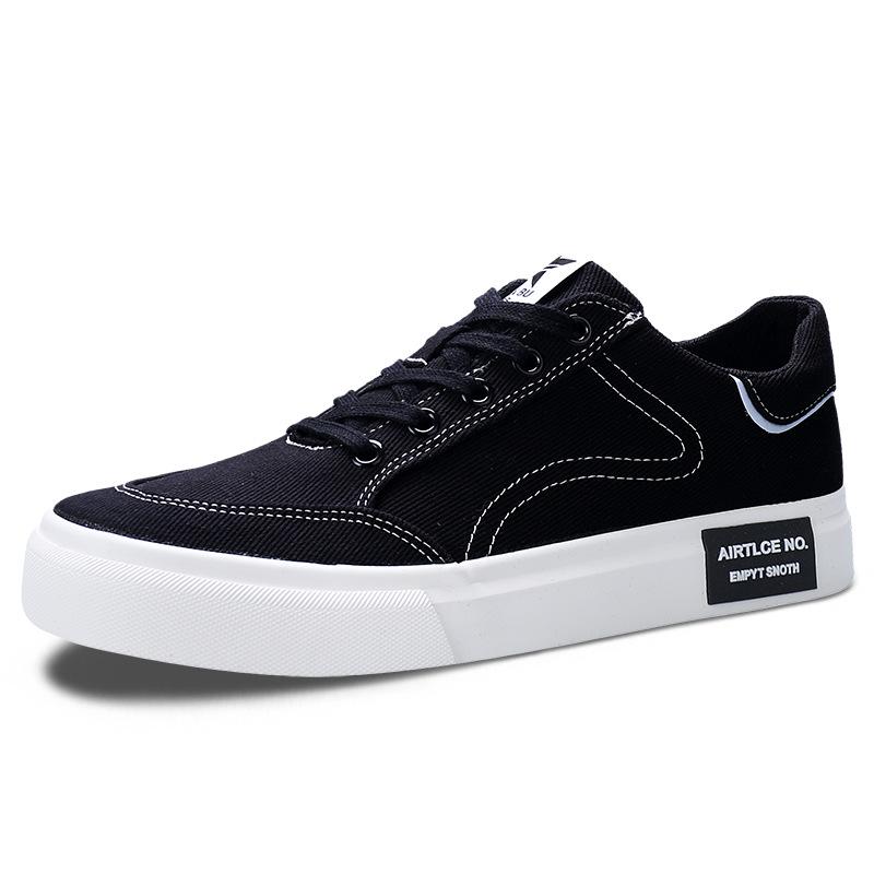 Men's Trendy Casual Canvas Shoes - Solid Color, Low Top, Flat Bottom, Lace-Up