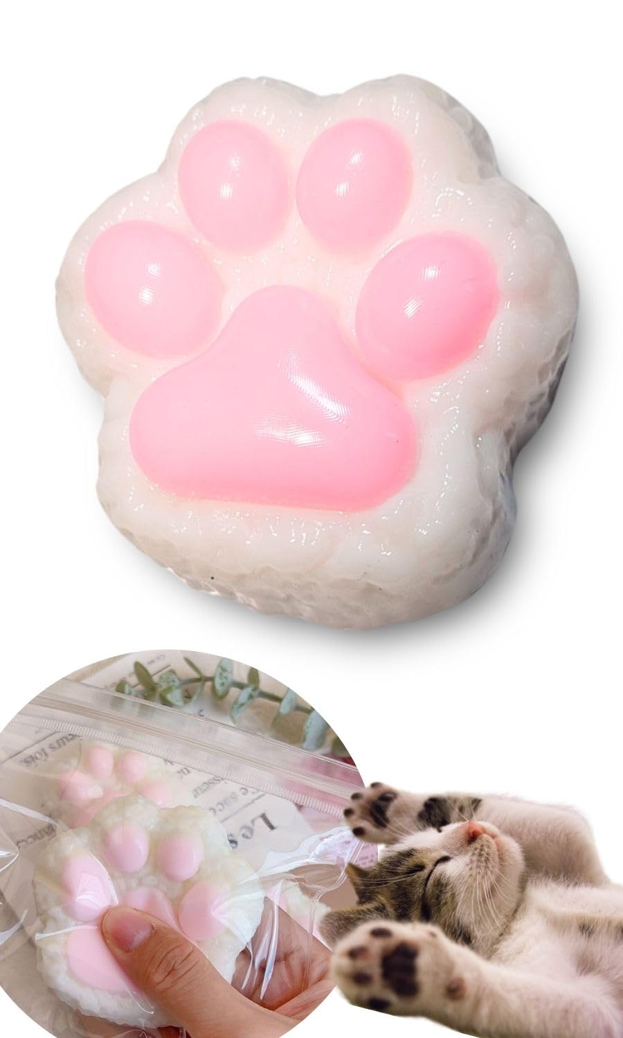 

Edges42 Squeeze Paw Print Cat Stress Relief Cat Paw Toy Toy, Toy, (Pink) рожевий