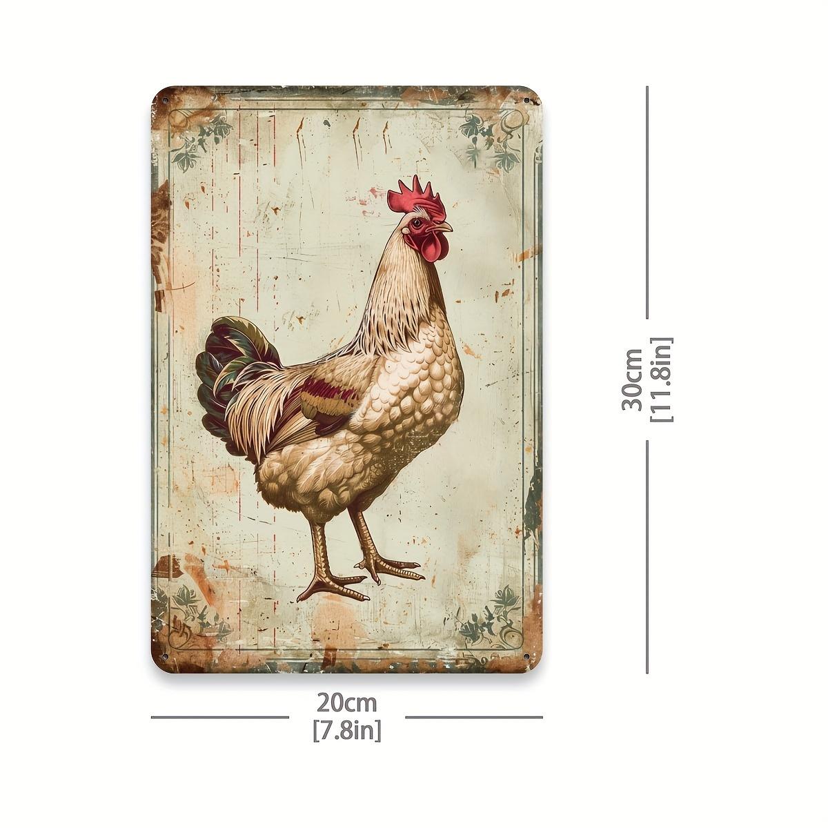 

pc Rustic Farmhouse Vintage Rooster Metal Tin Sign Iron Wall Art for Home Kitchen Patio Garden Indoor Outdoor Decor 20x30cm（7.8x11.8inch）