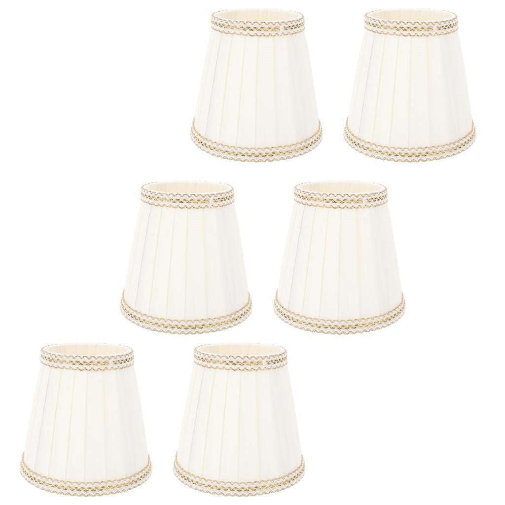 6 Pcs Fabric Lamp Shade Simple Pleated Universal Cloth Lampshade for Floor Table Lamps