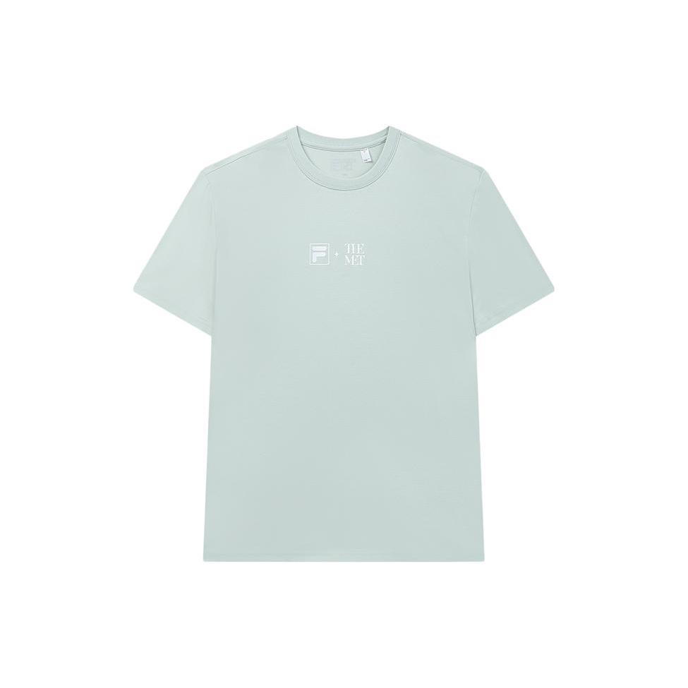 FILA X THE MET Футболки Мужские Зеленые С круглым вырезом Умеренный прямой крой F11M330101F-LG XL