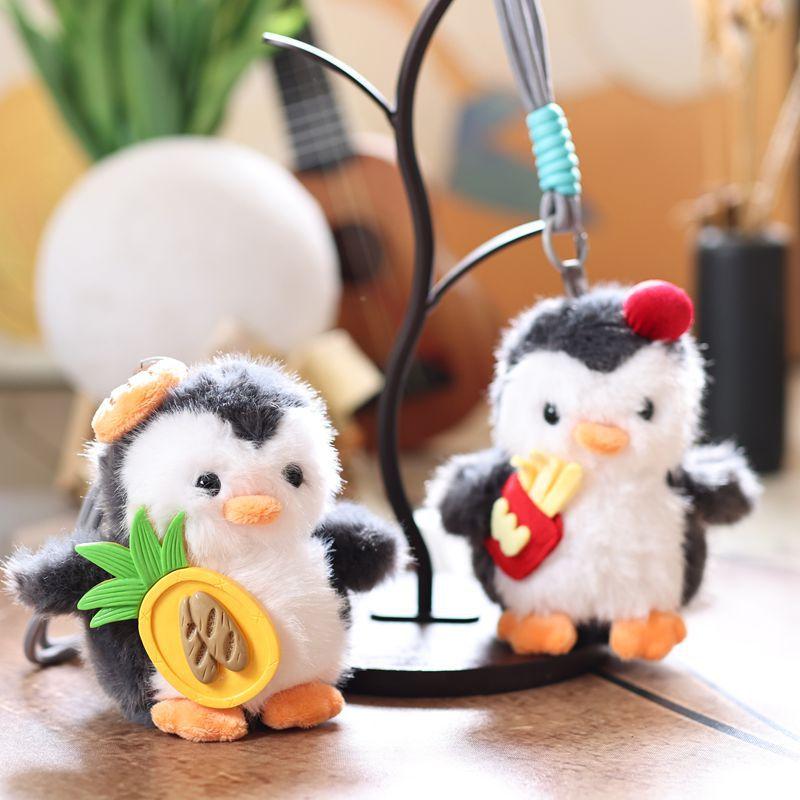 Cute Penguin Plush Keychain Cartoon Stuffed Animal Doll Keyring Backpack Pendant Bag Hanging Decoration Birthday Gifts