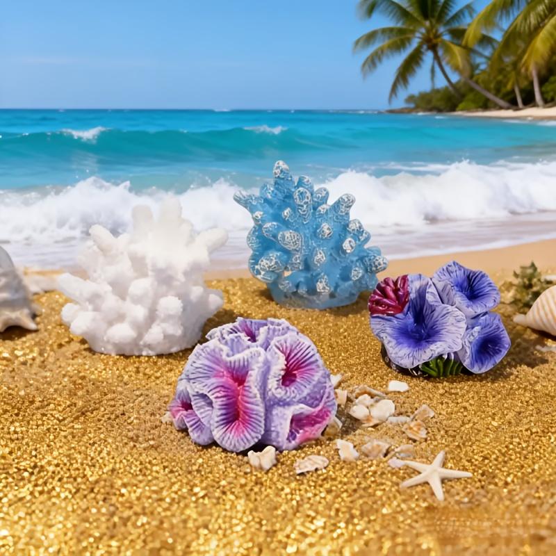 

2pcs Mediterranean Simulated Resin Coral Ornaments Aquarium Fish Tank Landscaping Decoration Accessories 1pcs фиолетовый