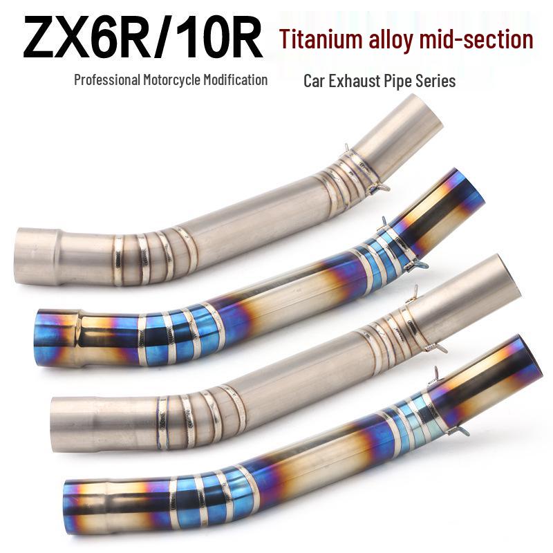 ZX6R/ZX10R Titanium Alloy Mid-Pipe Connector for Non-Destructive Motorcycle Modification
