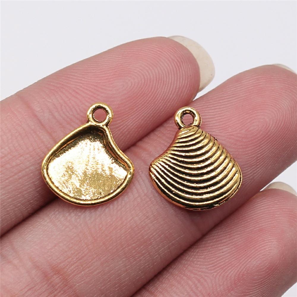 20pcs Antique Gold Color Plated Shell & Conch Charms For Jewelry Making DIY Crafts Making Findings
