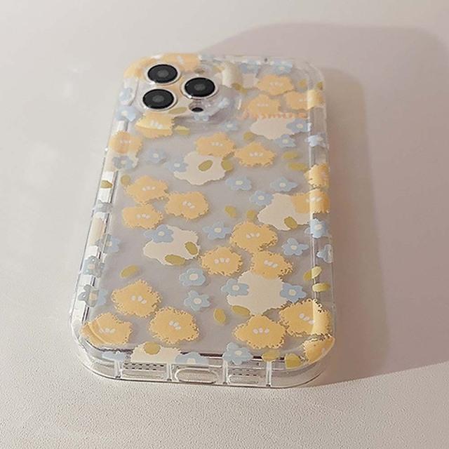 

Ins Quicksand Подставка-держатель чехол для телефона для Iphone 13 11 Promax 12 14 Pro Max Plus задняя крышка милый желтый цветок Капа в виде ракушки For iphone 13promax