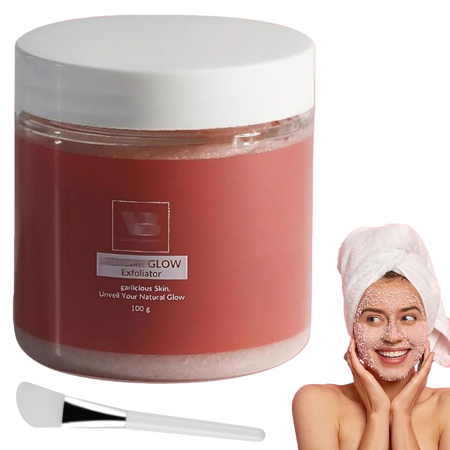 Face Glow Exfoliator - Glow Blanqueador Y Exfoliante, Sugar Facial Scrub, Organic Face & Body Scrub for Smoother Skin (1PC) Pack of 1