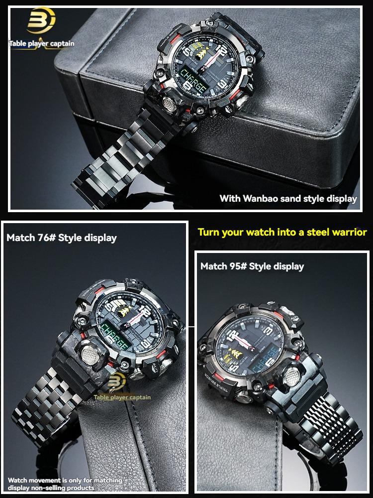 Correa de Acero Inoxidable de Repuesto para Casio G-SHOCK Mudmaster GWG-2000 GWG-2040 | Correa de Reloj Metálica de Alta Resistencia | para Hombre