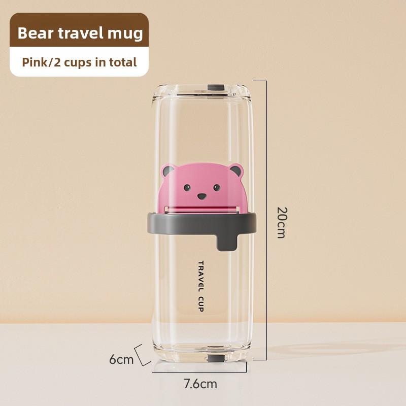 

Медведь Путешествия Портативный Выезд Путешествия Большая Вместимость Кружка для Мытья 2 cups розовый