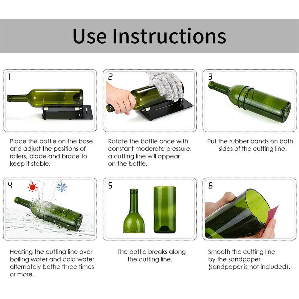 DIY Craft Glass Cutter Stainless Steel Glass Bottle Cutter Adjustable Wine Bottle Home Decor Sharp Smooth Cutting