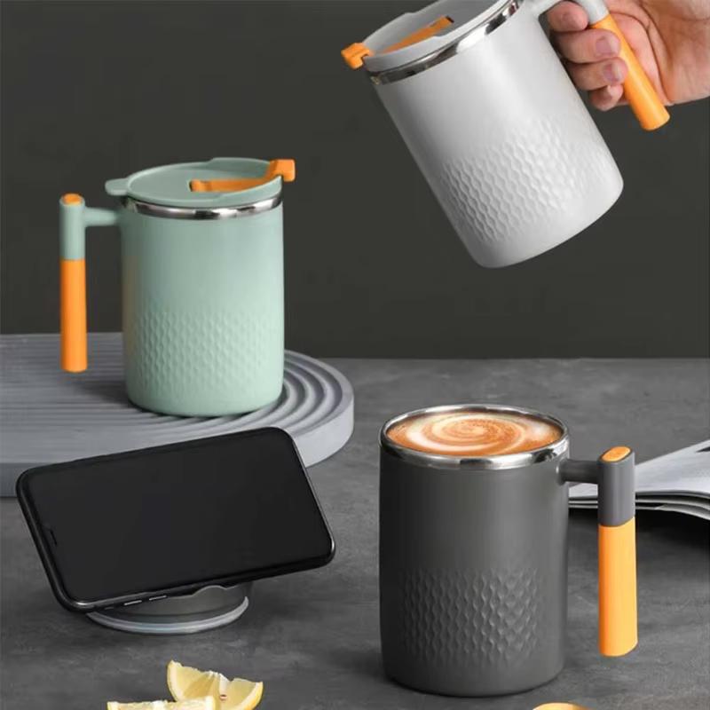 1PC 450ml 15oz Stainless Steel Insulated Coffee Mug with Handle Double Layer Thermal Mug Drinkware