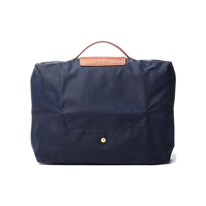 Longchamp Le Pliage 37 Reißverschluss Druckknopfverschluss Recycelter Canvas mit Lederbesatz Tragetasche Aktentasche Klein Herren Tragetaschen Marineblau 2182089P68