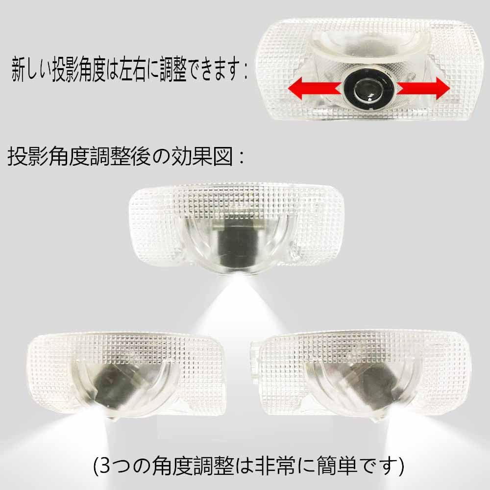 Ltsplay Courtesy Lamps, Car Door Welcome Lights, Courtesy Lights, LED Logo Projector Lights, Adjustable Angle, Set of 2