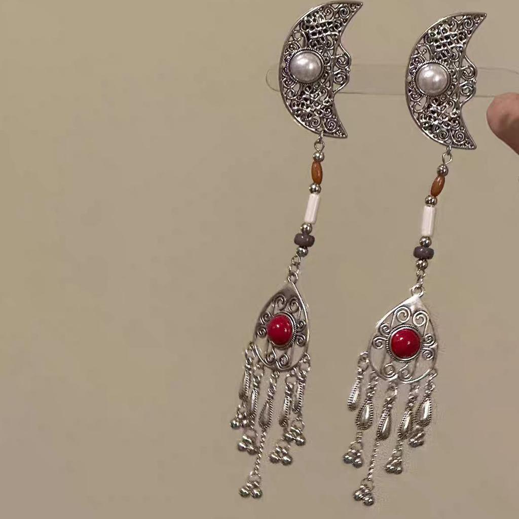 2pcs Ethnic Mongolian Style Hair Clips For Women Retro Court Design With Cultural Elements