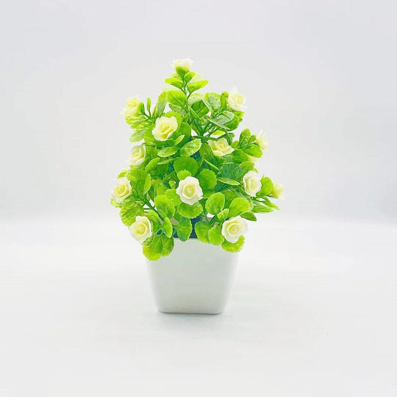 Simulate Five Twenty Roses Fake Flowers Potted Green Plants Indoor Decoration