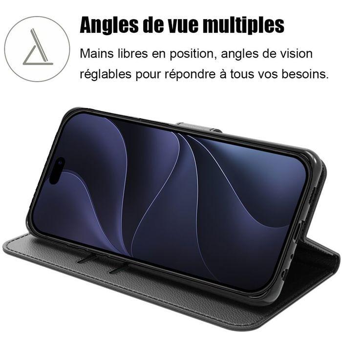 Coque + 2 Verres Trempés pour iPhone 18 Pro, Protection Anti-Rayures Antichoc Synthécuir Noir