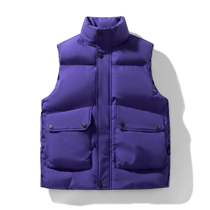 Winter men's cotton vest outer wear casual stand-up collar thickened thermal vest autumn and winter sleeveless vest jacket