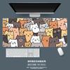Cat Mouse Pad Large Cute Cartoon Laptop Office Keyboard Pads Customized Nonslip Kawaii Black Cartoon Cats Desk Mat